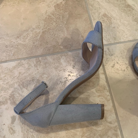 Quipid block heel ankle strap pump sandals light blue - Picture 7 of 8